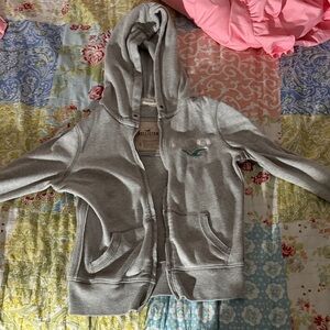 Hollister Kids Light Gray Zip-Up Hoodie